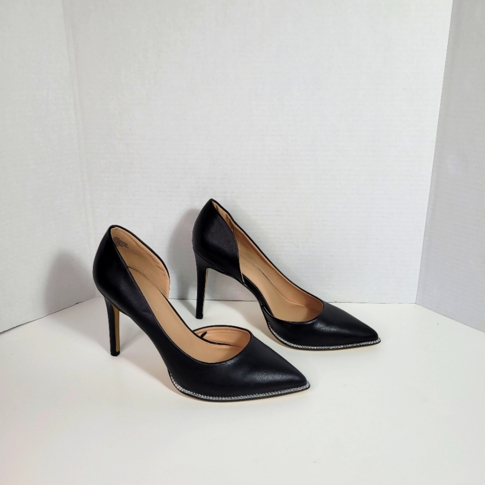 BCBGeneration Harnoy D'Orsay Pump Pointy Toe Stiletto Heel W/ Chain Trim Size 10